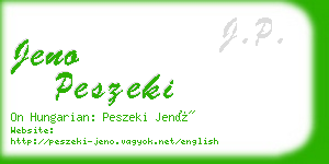 jeno peszeki business card